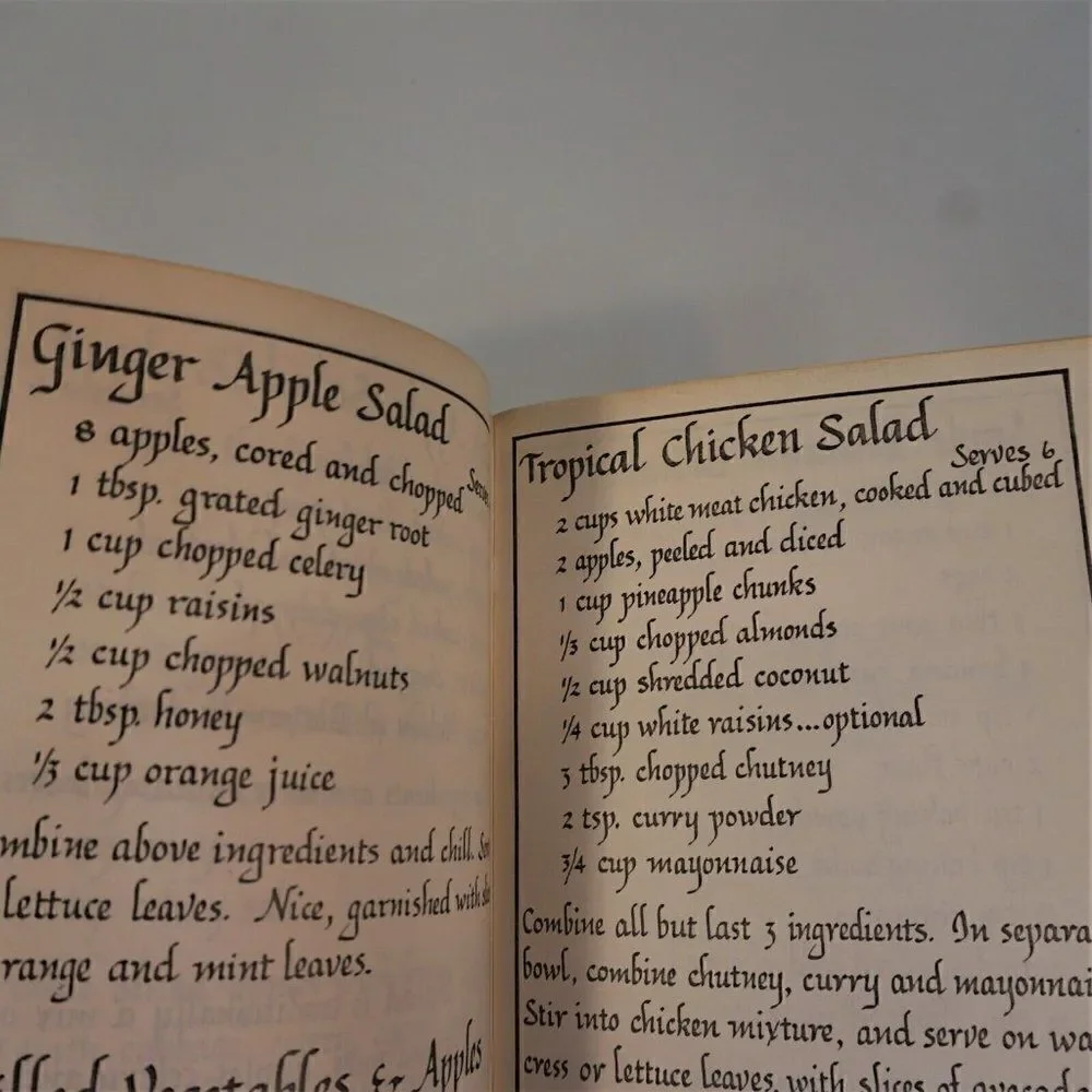 Apple Recipes Cookbook Dishes Salad Dessert Calligraphy Recipes Appleridge Stone